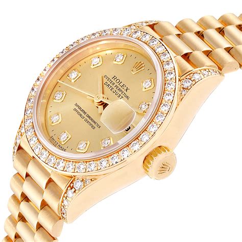 ladies datejust rolex with diamonds|Rolex Datejust 26mm diamond bezel.